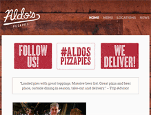 Tablet Screenshot of aldospizzapies.com